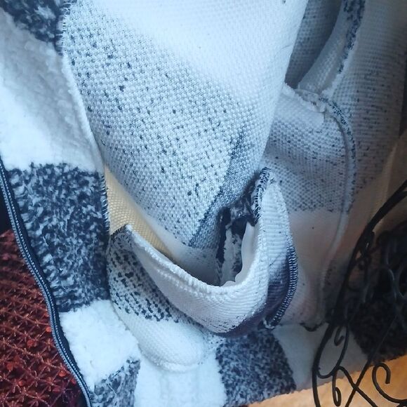 Plaid Black and White Women's Jacket - Picture 3 of 4